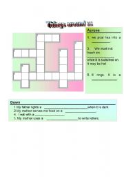 English Worksheet: seven crosswords in seven pages: