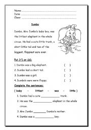 English Worksheet: Comprehension