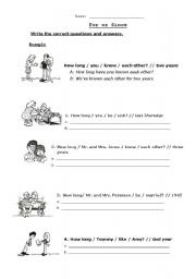 English Worksheet: for and since