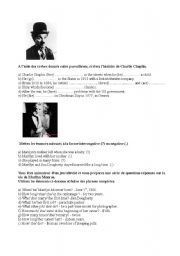 English Worksheet: Charlie Chaplin and Marylin Monroes biographies