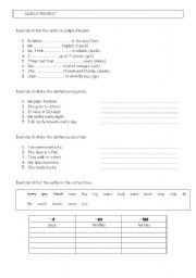 English Worksheet: Simple Present