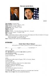English Worksheet: Barack Obamas biography