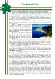English Worksheet: The Emerald Island - 2/9/08