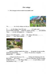English worksheet: Our cottage gap-fill