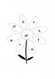 English Worksheet: PHONICS - Flower Words 11 - OTHER A-sound