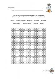 word search about halloween