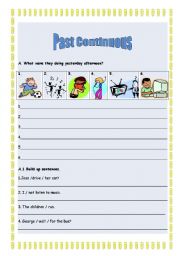 English Worksheet: Past Continuous