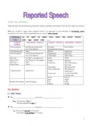 English Worksheet: Reported Speech