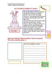 English Worksheet: My favorite domestic animal