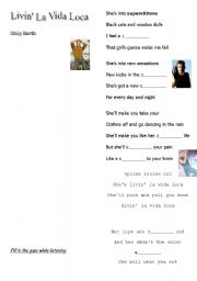 English Worksheet: Livin La Vida Loca