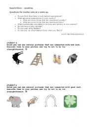 English worksheet: Superstitions among us