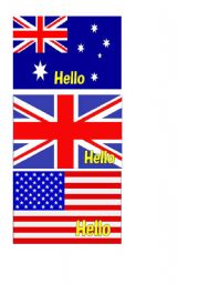 English worksheet: Greetings with flags