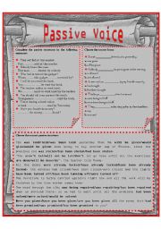English Worksheet: PASSIVE STRUCTURES