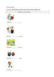 English Worksheet: like/dislike