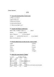 English Worksheet: Quiz