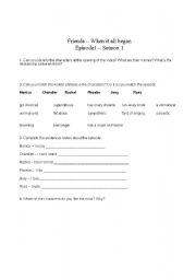 English Worksheet: Friends - pilot