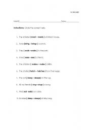 English worksheet: Adding S to verbs