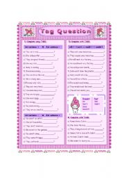 English Worksheet: Tag Questions