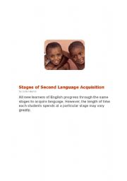 English worksheet: Stages of second language acquisition