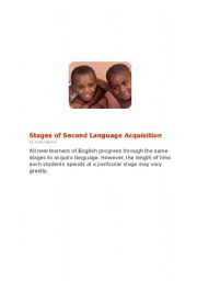 English Worksheet: Stages of second language acquisition