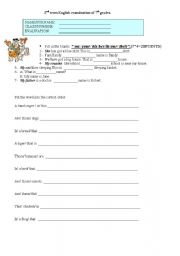 English worksheet: test