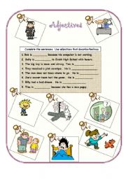 English Worksheet: Adjectives 