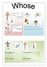 English Worksheet: Possessive with whose