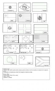 English Worksheet: flags of the world