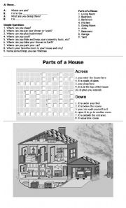 English Worksheet: Parts of a House
