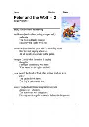 English Worksheet: Peter and the Wolf Part - 2