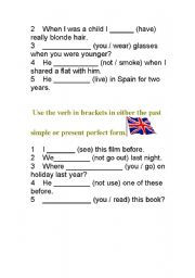 English Worksheet: Grammar practice part 2