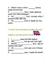 English worksheet: Grammar practice part 2