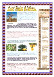 English Worksheet: Lost Fruits of Africa - Listenig and reading tasks with MP3 dowload link