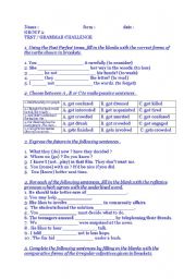 English Worksheet: TEST G2 grammar challenge 