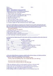 English worksheet: TEST G3 grammar chalenge 