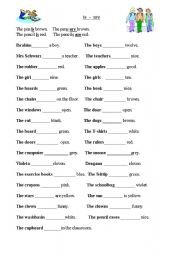 English Worksheet: Is or Are