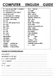 English Worksheet: Computer Englisg Guide