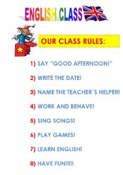 English Worksheet: Class Rules