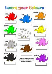 English Worksheet: Learn your Colours - This is a very simple worksheet designed to help children learn independently