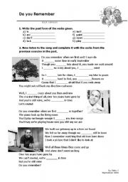 English Worksheet: Do you Remember - Jack Johnson