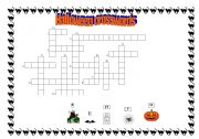 English Worksheet: HALLOWEEN CROSSWORDS 1/2 !!!!!