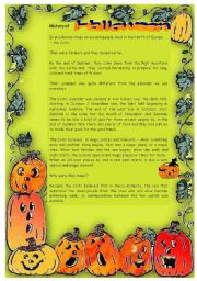 English Worksheet: Halloween traditions and history