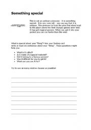 English worksheet: Something special