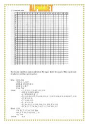 English Worksheet: Alphabet, numbers, colours