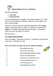 English worksheet: Understanding Parts of a Sentence