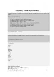 English worksheet: lessonplan _identify_parts_of_the_body