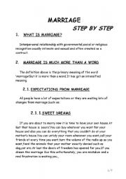 English Worksheet: marriage