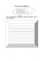 English worksheet: Childhood