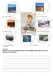 English Worksheet: Last Holidays - Simple Past (Activity 3)