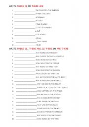 English Worksheet: THERE IS AND THERE ARE